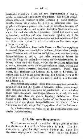 § 11. Die erste Hauptgruppe.