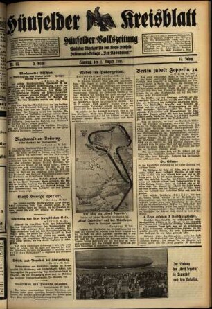 Zweite Ausgabe vom Samstag, den 01. August 1931.