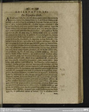 Observatio LXI. De Requisitis libelli
