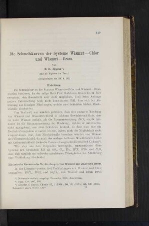 Die Schmelzkurven der Systeme Wismut-Chlor und Wismut-Brom.