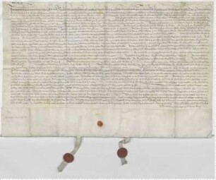 Testament des Berndt von Oldenburg, besiegelt durch die Ratsmannen Franz Düsterhop und Georg Töbing. Viele Vermächtnisse.