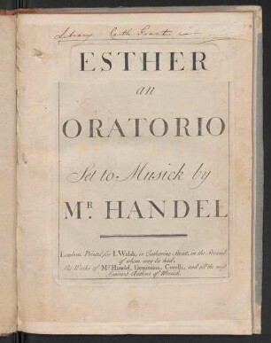 Esther, an oratorio