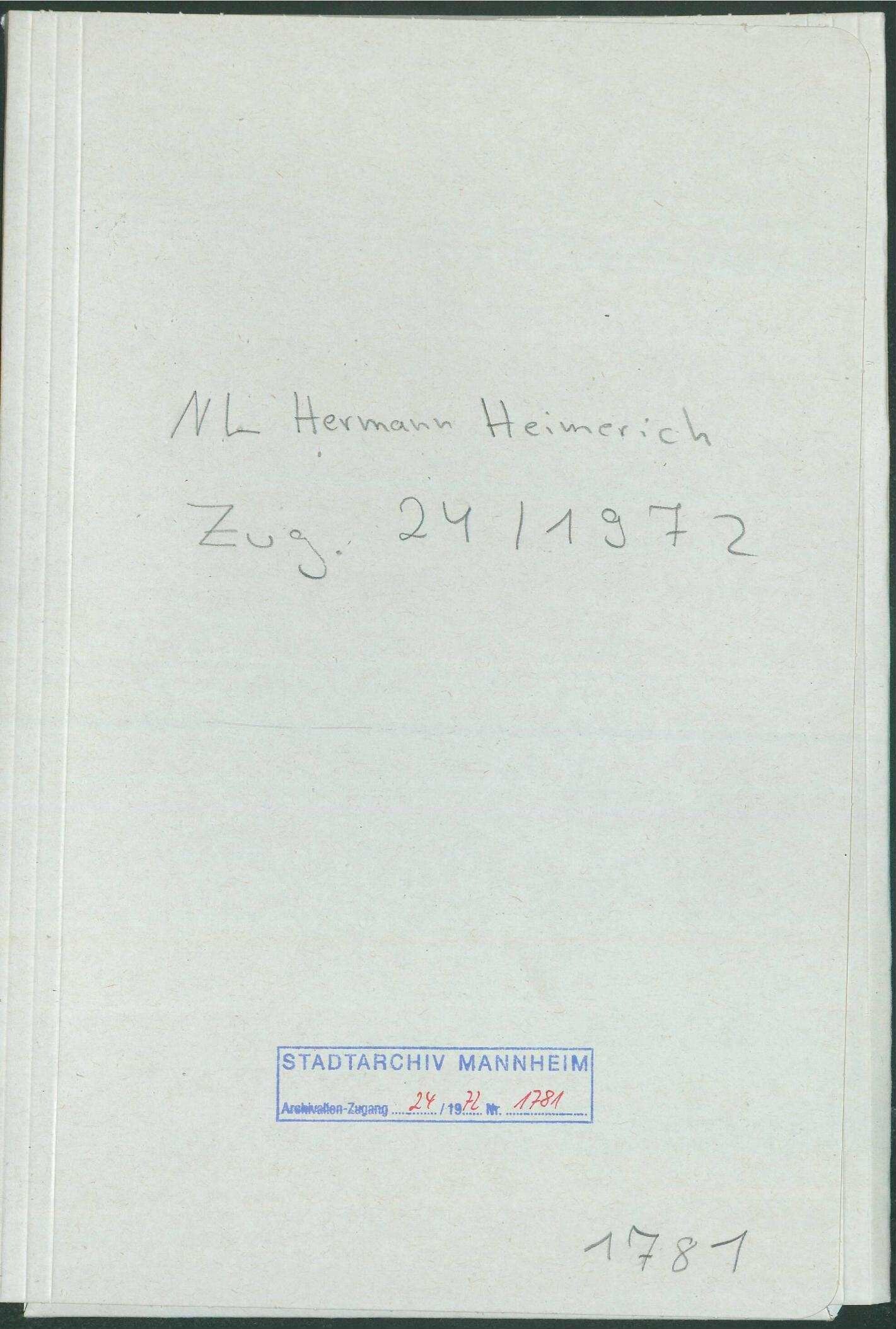 "Nachfolge Dr. Heimerich" - Oberbürgermeisterwahl 1955 | Digitalisierung: MARCHIVUM Mannheim