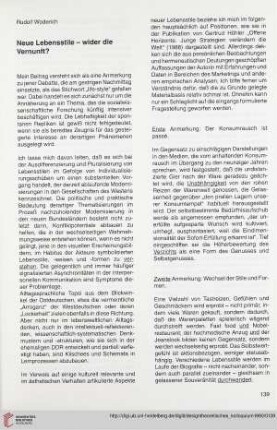 Neue Lebensstile - wider die Vernunft?