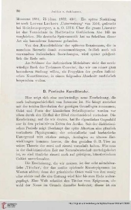 B. Poetische Kunstliteratur