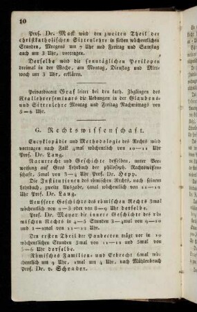 10-12, G. Rechtswissenschaft