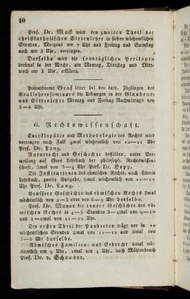 10-12, G. Rechtswissenschaft