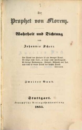 Der Prophet von Florenz : Wahrheit und Dichtung, 2