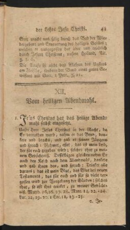 XII. Vom heiligen Abendmahl.