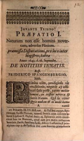 M. Jacobi Thomasii Praefationes sub auspicia Disputationum suarum in Academia Lipsiensi recitatae, Argumenti Varii
