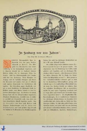 In Freiburg vor 100 Jahren.