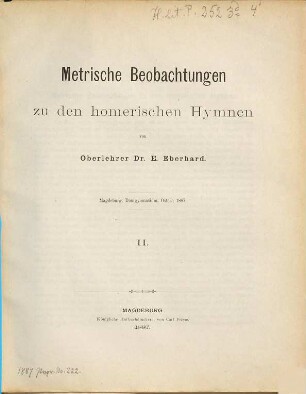 Bericht über das Königl. Dom-Gymnasium zu Magdeburg : von ... Ostern bis Ostern .... 1886/87