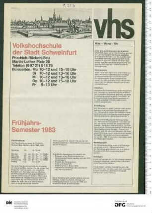 Programm 1. Semester 1983