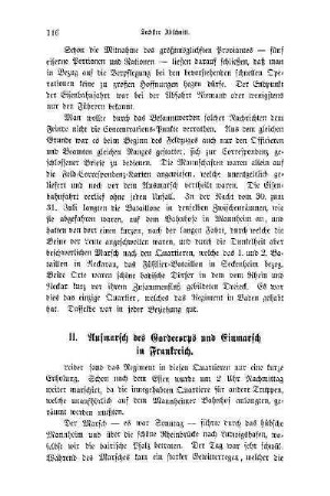 II. Aufmarsch des Gardecorps und Einmarsch in Frankreich