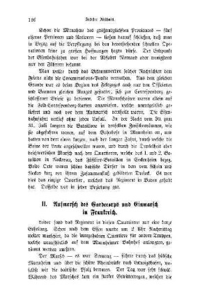 II. Aufmarsch des Gardecorps und Einmarsch in Frankreich