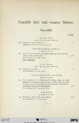 Gemälde alter und neuerer Meister (Nr. 687-798)