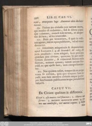 Caput VII. De Civium qualitate & differentia.