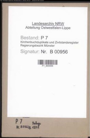 Belegakte zum Heiratsregister der Munizipalität Recke 1811