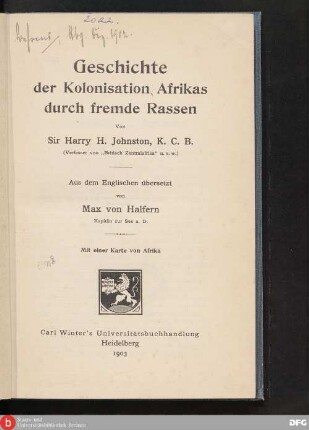 Geschichte der Kolonisation Afrikas durch fremde Rassen
