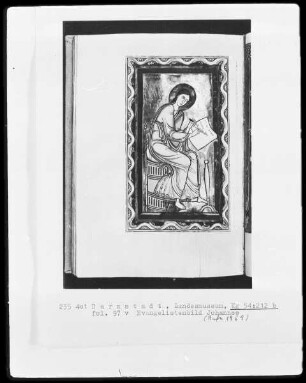 Evangeliar, angeblich aus Sankt Gereon in Köln — Evangelistenbild Johannes, Folio 97 verso