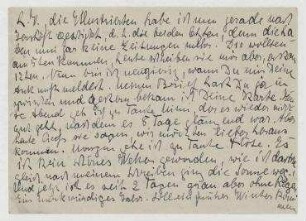 Postkarte von Elfriede Hausmann an Vera Hausmann. [o. O.]