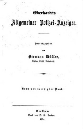 Eberhardt's allgemeiner Polizei-Anzeiger, 39. 1854 = Juli - Dez.