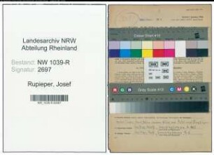 Entnazifizierung Josef Rupieper , geb. 05.09.1915 (Feuerwehrmann)