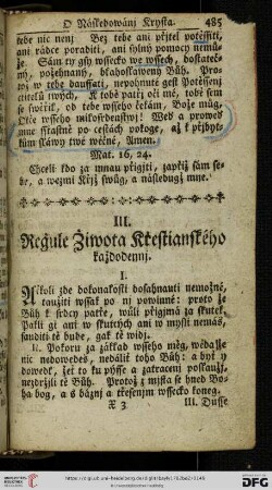 Regule Ziwota Krestianskeho kazdodennj