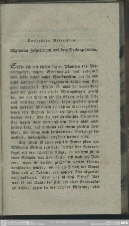 Dreizehnte Betrachtung. Allgemeine Folgerungen aus dem Vorhergehenden