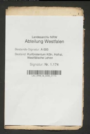 Belehnungsgesuch des Johann Dietrich von und zu Holdinghausen