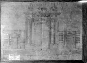 Tours, Aufriss des Triumphbogens von Ludwig 14., heute Portal zum Musée des Beaux-Arts