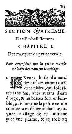 Chapitre I. Des marques de petite verole.