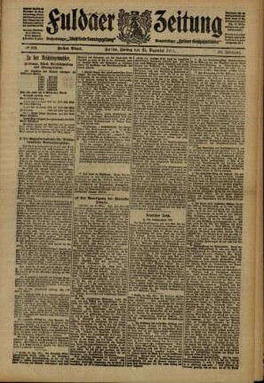 Erste Ausgabe vom Freitag, den 22. Dezember 1911.