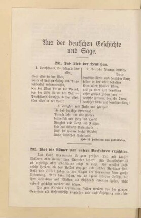Aus der deutschen Geschichte und Sage