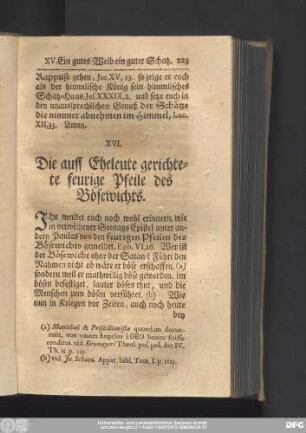 XVI. Die auff Eheleute gerichtete feurige Pfeile des Bösewichts.