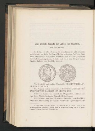 Eine unedirte Medaille auf Ludiger von Raesfeldt