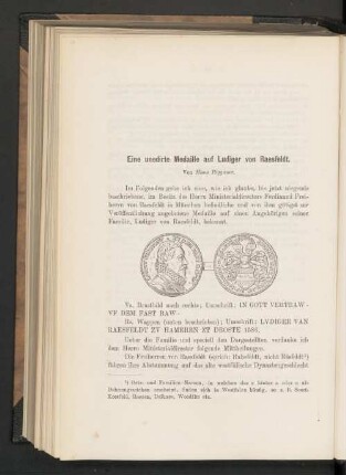 Eine unedirte Medaille auf Ludiger von Raesfeldt