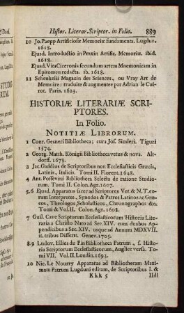 889-908, Historiae Literariae Scriptores.