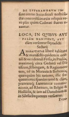 Loca, In Quibus Aut Palam Habitent, Aut clam versentur supradicti Sectarii