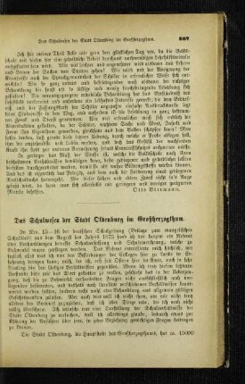 ¬Das¬ Schulwesen der Stadt Oldenburg im Großherzogthum