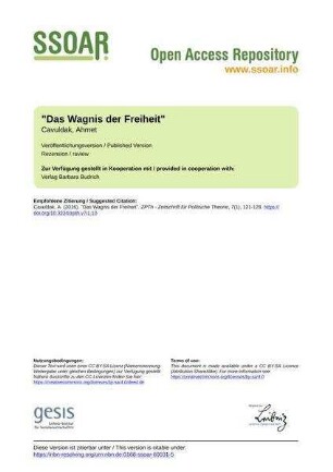 "Das Wagnis der Freiheit"