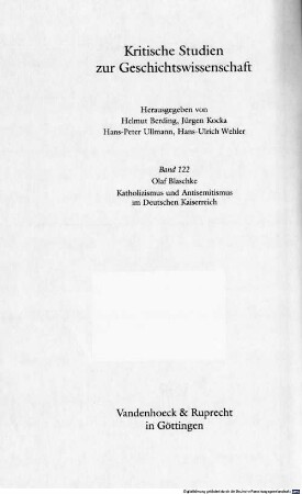 Katholizismus und Antisemitismus im deutschen Kaiserreich