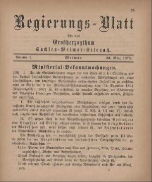 Nr. 5 : 29. März 1873