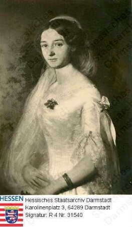 Verdier de la Blaquière, Elise (* 1830) / Porträt, Halbfigur, stehend, leicht rechtsgewandt, vorblickend