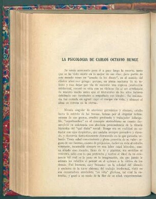 La psicología de Carlos Octavio Bunge