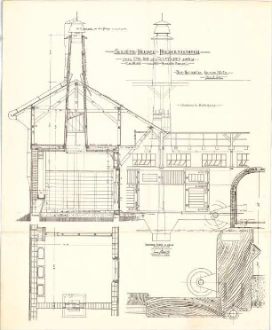 Seidl, Gabriel von; Steinach; Schlossneubau - Gestütneubau (Grundriss, Schnitt, Teilansicht,Detail)