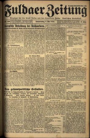 Ausgabe vom Donnerstag, den 08. Mai 1930.