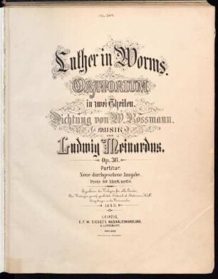 Partitur: Luther in Worms. Partitur