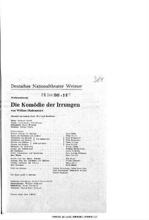 Die Komödie der Irrungen