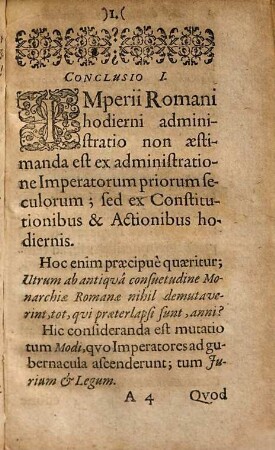 De Status et administrationis Imperii Romani forma hodierna discursus